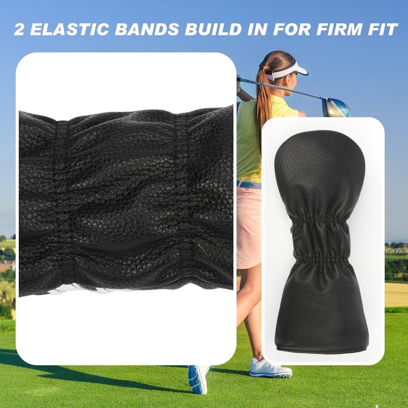 Frimon Golf Club Covers,4pcs or 1pc Golf Headcovers for Woods and Driver Fairway Hybrids Women Men - Premium PU Leather with Interchangeable Tags & Magnetic Blade and Mallet Putter Covers - Image 3